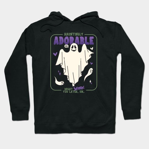 Hauntingly Adorable Funny Halloween Saying Hoodie by Fitastic